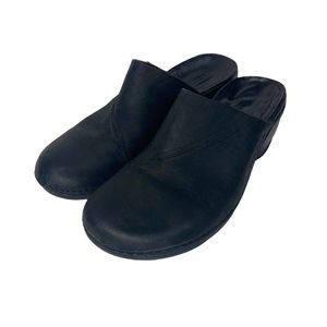 Patagonia Thatcher Mules Women's 7 US Black Leather Slip On Clogs T11500 37.5 EU